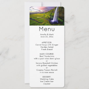 Invitation Photo de menu Cascade islandaise Nature verte