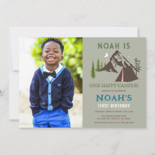 Invitation Photo de One Happy Camper pour le premier annivers