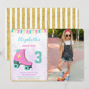 Invitation photo de patin à roulettes