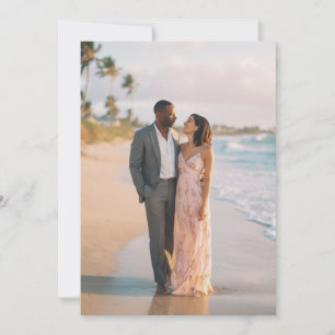 Invitation Photo de plage pastel romantique