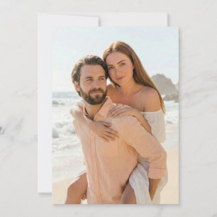 Invitation Photo de plage romantique aux tons pêche