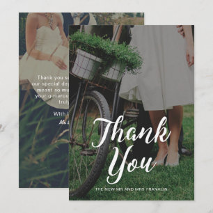 Invitation Photo de remerciement de mariage avec typographie