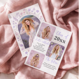 Invitation photo de remise de diplôme avec des fle