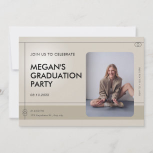 Invitation Photo de remise de diplôme casual minimaliste beig