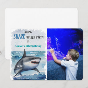 Invitation Photo de requin 5e anniversaire