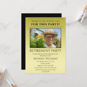 Invitation Photo de retraite masculin moderne