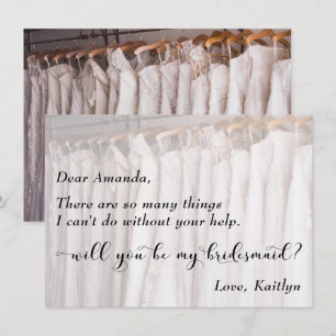 Invitation Photo de robes de mariée, Veux-tu être ma demoisel