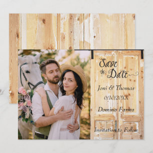 Invitation Photo de sauvegarde de date de style country rusti