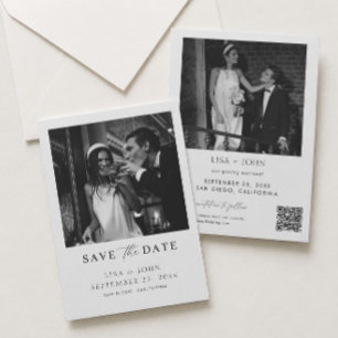 Invitation Photo de save the date de mariage à l'ancienne 