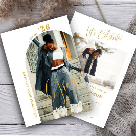 Invitation Photo de script or moderne 2024 Grad Party minimum