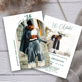 Invitation Photo de script vert moderne 2024 Minimal Grad Par
