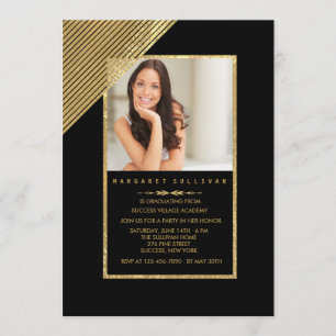 Invitation photo de Shimmering Corner Stripes