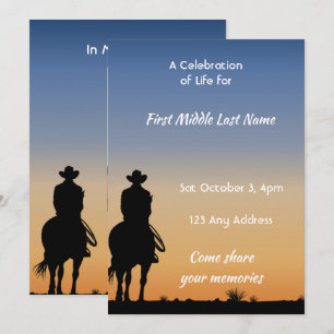 Invitation Photo de souvenir de randonnée équestre western