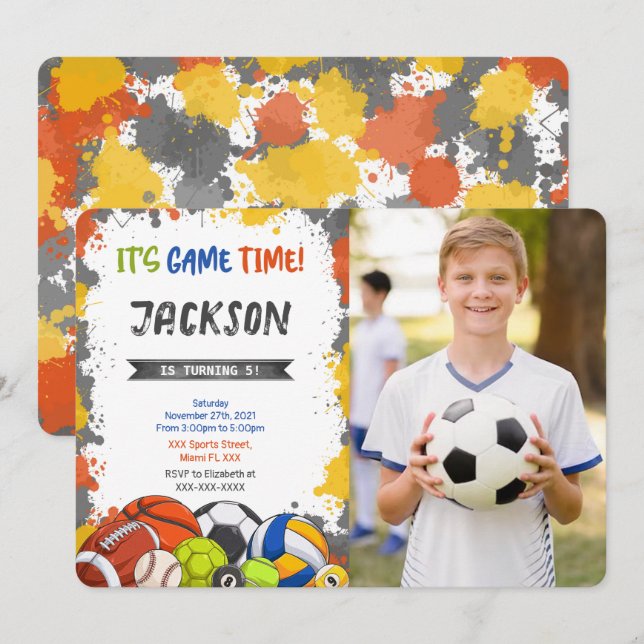 Invitation photo de sport (Devant / Derrière)