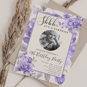 Invitation Photo de SURPRISE pour 70e anniversaire Fleur viol