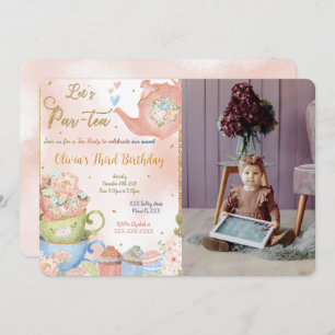 Invitation photo de Tea Party modifiable