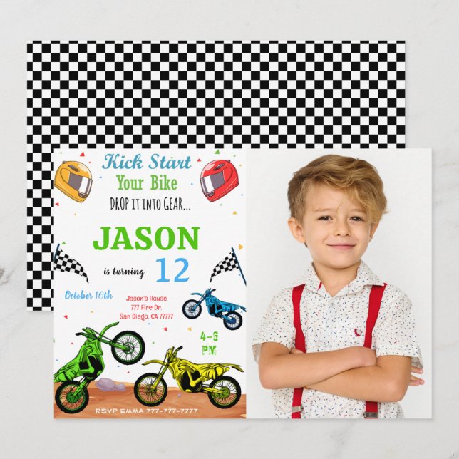 Invitation photo de vélo (Devant / Derrière)