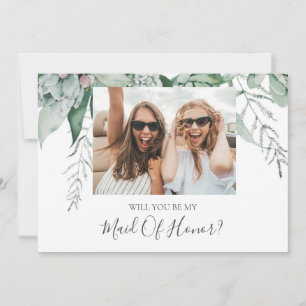 Invitation Photo De Verdure Succulente Maid Of Honor Proposit