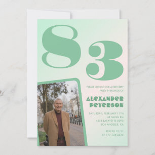 Invitation Photo Dégradé Vert 83e anniversaire