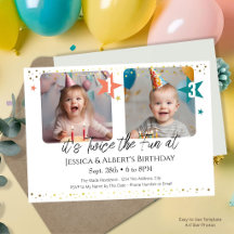 Photo d'enfants pour double anniversaire