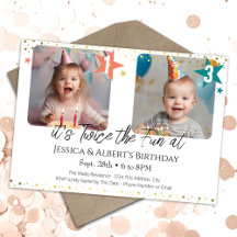 Photo d'enfants pour double anniversaire