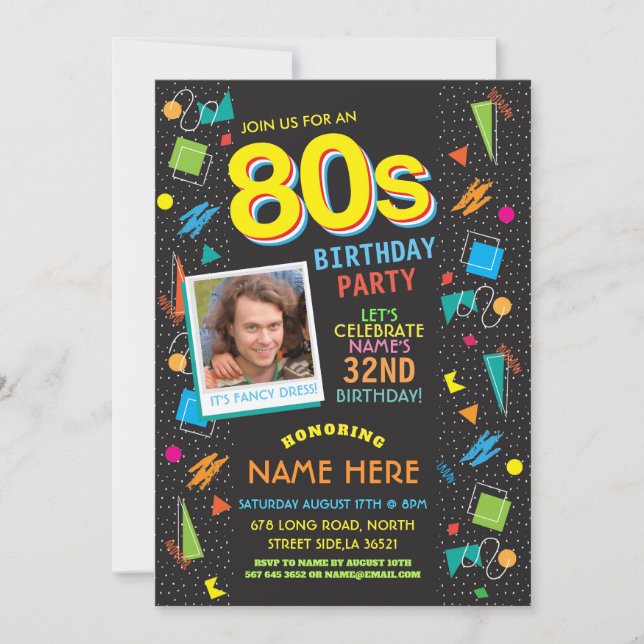 Invitation photo des années 80 (Devant)