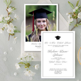 Invitation Photo Des Parents Graduation Noir & Blanc