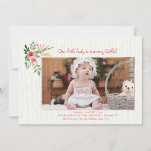 Invitation photo d'expression rose