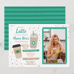 Invitation Photo d'haricots de magasin de café de Latte