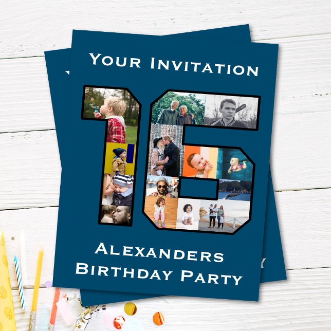 Invitation photo du 16e anniversaire (Créateur téléchargé)