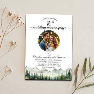 Invitation Photo du 16e anniversaire de mariage Mountains Pin