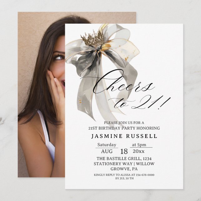 Invitation photo du 21e anniversaire (Devant / Derrière)