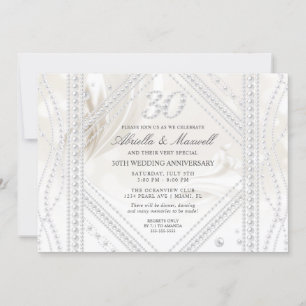 Invitation Photo du 30e anniversaire perle