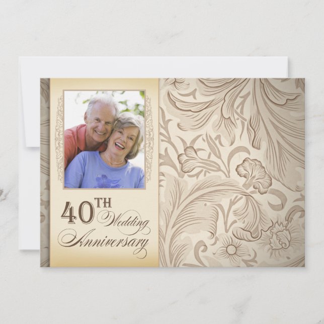 Invitation photo du 40e anniversaire de mariage (Devant)