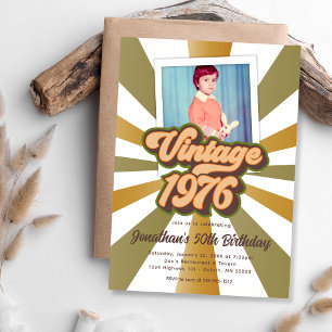 Invitation Photo du 50e anniversaire Vintage 1976