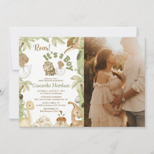 Invitation Photo du Baby shower "C'est un garçon" de Cute Din