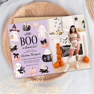 Invitation Photo du Baby shower d'Halloween Ghost Cute