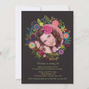 Invitation photo du cadre floral