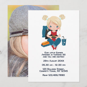 Invitation Photo du parti Anniversaire de enfant à thème de j