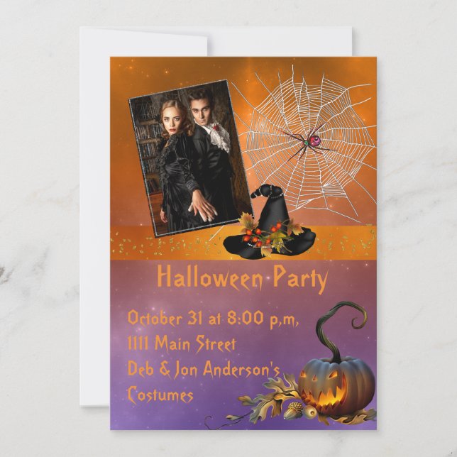 Invitation photo du parti Halloween (Devant)