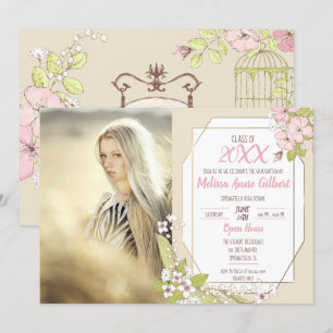 Invitation Photo du Secret Garden Graduation Party