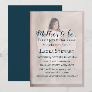 Invitation Photo d'une femme enceinte - Baby shower