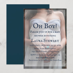 Invitation Photo d'une femme enceinte - Baby shower