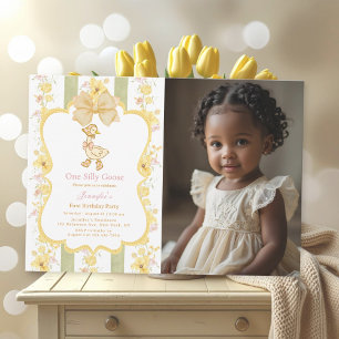 Invitation photo d'une oie bête 1er anniversaire