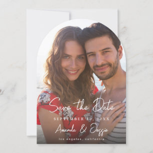 Invitation Photo - Écriture manuscrite Vertical Enregistrer l