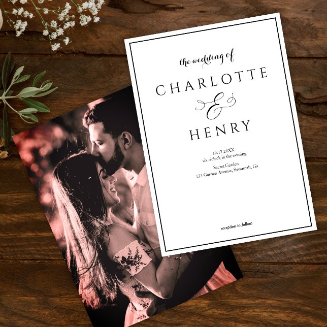 Invitation Photo Elegant Callighraphy Script Mariage (Créateur téléchargé)