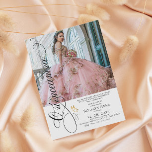 Invitation Photo élégant de Quinceañera espagnole 2
