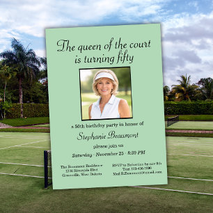 Invitation Photo élégant de tennis pour femmes Fête d'anniver