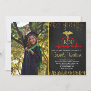 Invitation Photo Elegant Nursing School Graduation