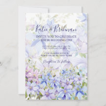Photo Elegant Periwinkle Clematis QR Code Mariage